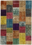 Persischer Vintage Patchwork Teppich handgeknüpft