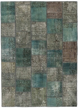 Persischer Vintage Patchwork Teppich handgeknüpft