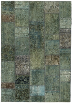 Persischer Vintage Patchwork Teppich handgeknüpft