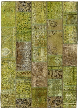 Persischer Vintage Patchwork Teppich handgeknüpft