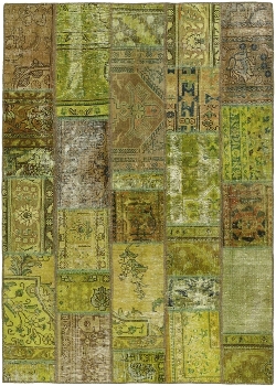 Persischer Vintage Patchwork Teppich handgeknüpft