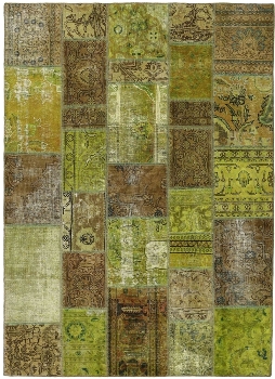 Persischer Vintage Patchwork Teppich handgeknüpft
