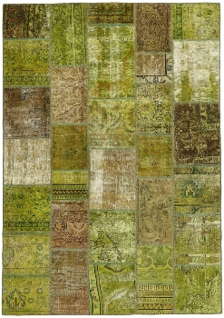 Persischer Vintage Patchwork Teppich handgeknüpft