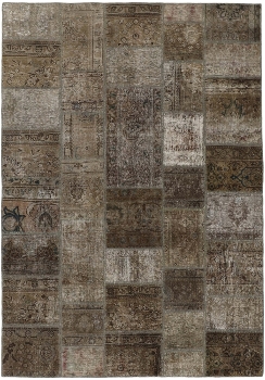 Persischer Vintage Patchwork Teppich handgeknüpft