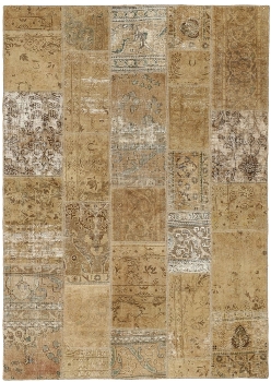 Persischer Vintage Patchwork Teppich handgeknüpft