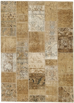 Persischer Vintage Patchwork Teppich handgeknüpft