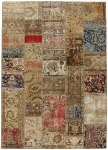 Persischer Vintage Patchwork Teppich handgeknüpft