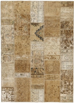 Persischer Vintage Patchwork Teppich handgeknüpft