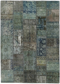 Persischer Vintage Patchwork Teppich handgeknüpft