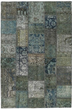 Persischer Vintage Patchwork Teppich handgeknüpft