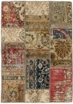 Persischer Vintage Patchwork Teppich handgeknüpft