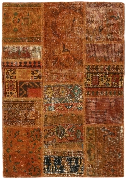 Persischer Vintage Patchwork Teppich handgeknüpft