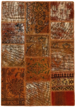 Persischer Vintage Patchwork Teppich handgeknüpft