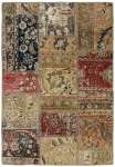 Persischer Vintage Patchwork Teppich handgeknüpft