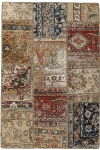 Persischer Vintage Patchwork Teppich handgeknüpft