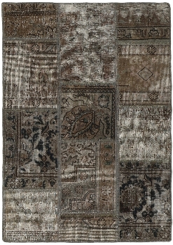 Persischer Vintage Patchwork Teppich handgeknüpft