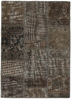 Persischer Vintage Patchwork Teppich handgeknüpft