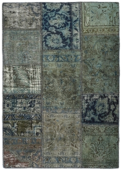 Persischer Vintage Patchwork Teppich handgeknüpft