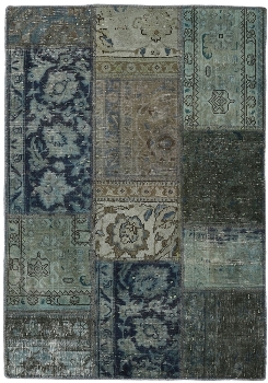 Persischer Vintage Patchwork Teppich handgeknüpft