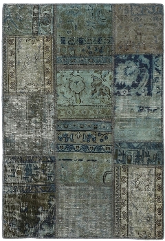Persischer Vintage Patchwork Teppich handgeknüpft