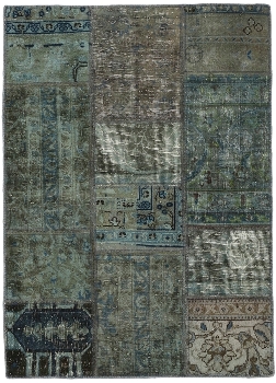 Persischer Vintage Patchwork Teppich handgeknüpft