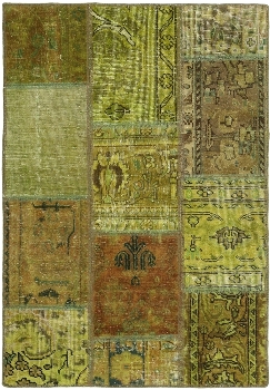 Persischer Vintage Patchwork Teppich handgeknüpft