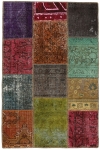 Persischer Vintage Patchwork Teppich handgeknüpft