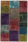 Persischer Vintage Patchwork Teppich handgeknüpft