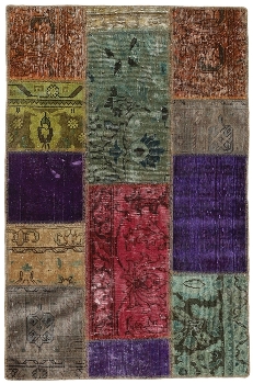 Persischer Vintage Patchwork Teppich handgeknüpft