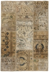 Persischer Vintage Patchwork Teppich handgeknüpft