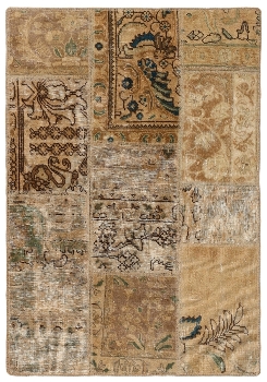 Persischer Vintage Patchwork Teppich handgeknüpft