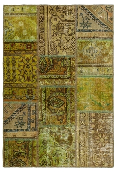 Persischer Vintage Patchwork Teppich handgeknüpft