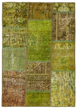 Persischer Vintage Patchwork Teppich handgeknüpft