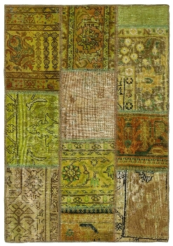 Persischer Vintage Patchwork Teppich handgeknüpft
