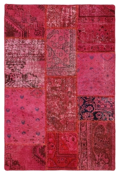 Persischer Vintage Patchwork Teppich handgeknüpft