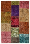 Persischer Vintage Patchwork Teppich handgeknüpft