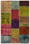 Persischer Vintage Patchwork Teppich handgeknüpft