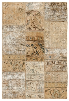 Persischer Vintage Patchwork Teppich handgeknüpft