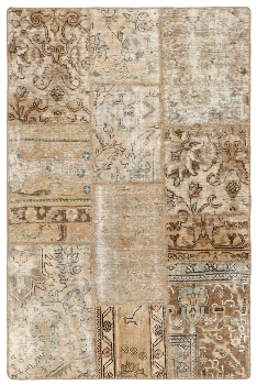 Persischer Vintage Patchwork Teppich handgeknüpft