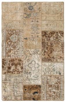 Persischer Vintage Patchwork Teppich handgeknüpft