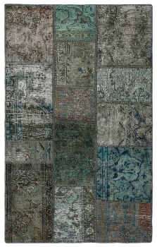 Persischer Vintage Patchwork Teppich handgeknüpft