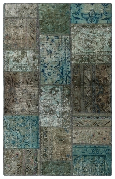 Persischer Vintage Patchwork Teppich handgeknüpft