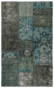 Persischer Vintage Patchwork Teppich handgeknüpft