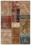 Persischer Vintage Patchwork Teppich handgeknüpft