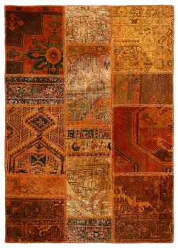 Persischer Vintage Patchwork Teppich handgeknüpft