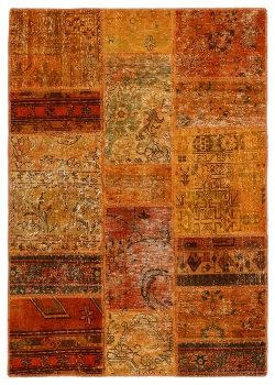 Persischer Vintage Patchwork Teppich handgeknüpft
