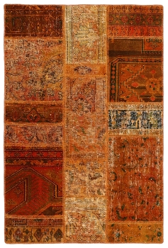 Persischer Vintage Patchwork Teppich handgeknüpft