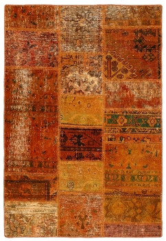 Persischer Vintage Patchwork Teppich handgeknüpft
