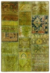 Persischer Vintage Patchwork Teppich handgeknüpft