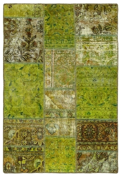 Persischer Vintage Patchwork Teppich handgeknüpft